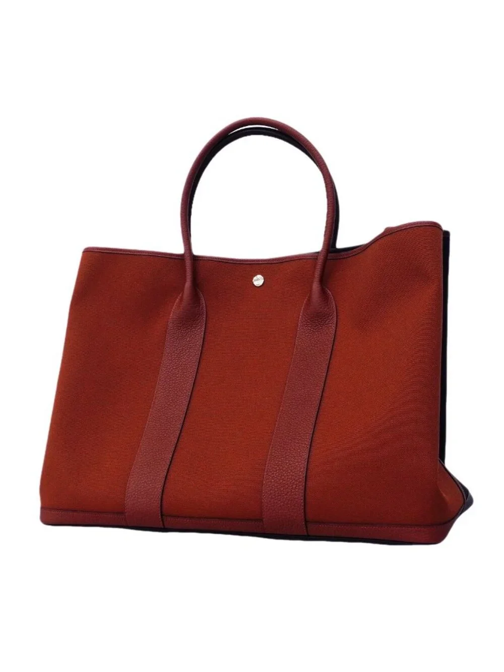 Hermes Tote Garden Party GM Negonda Toile Military Black Rouge Ash Silver
